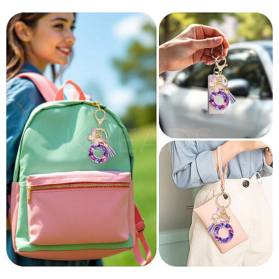 Resin Butterfly Pendant Keychains KEYC-TAC0034-03O-1