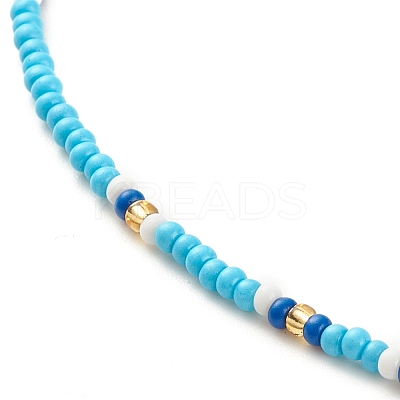 Glass Seed Beaded Necklace NJEW-JN03825-04-1