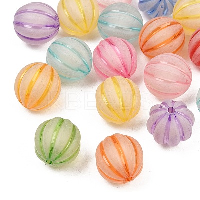 Frosted Transparent Acrylic Pumpkin Beads FIND-B065-05D-1