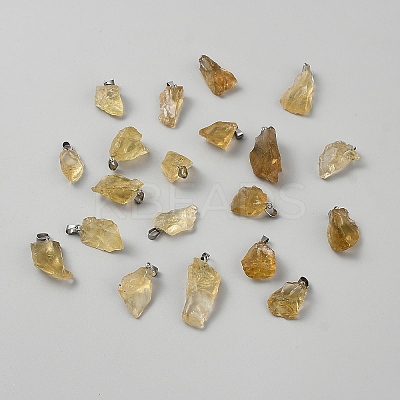 Raw Rough Natural Citrine Pendants G-WH0018-060-1