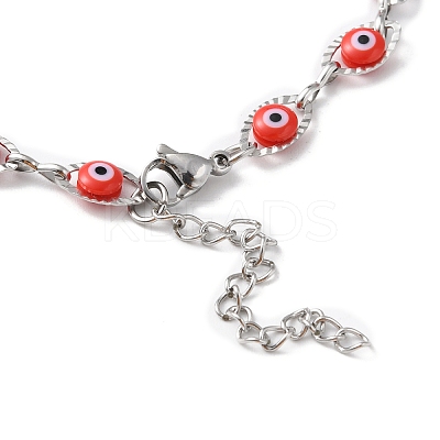 Evil Eye Plastic Link Chain Necklace NJEW-H169-03P-03-1