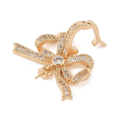 Brass Micro Pave Cubic Zirconia Peg Bails KK-N256-16G-1