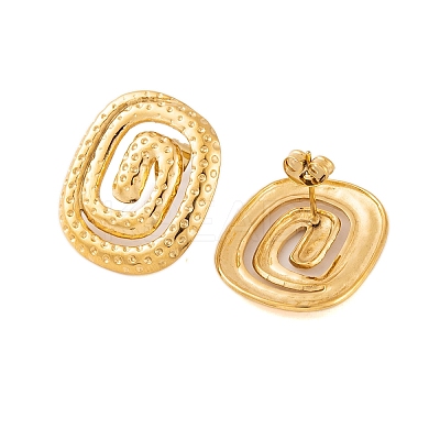 Ion Plating(IP) 304 Stainless Steel Stud Earrings for Women EJEW-P279-46G-1