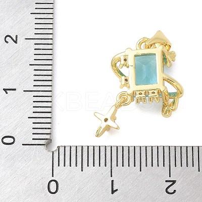 Brass Micro Pave Cubic Zirconia Pendants KK-K298-56G-1