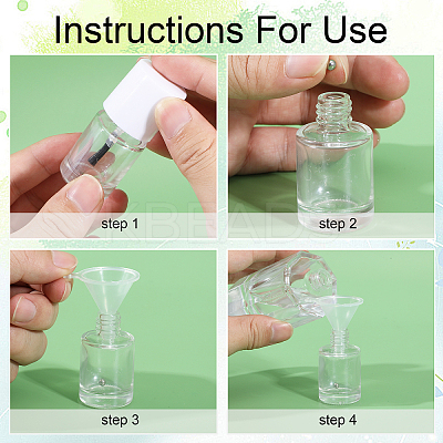 Transparent Glass Nail Polish Empty Bottle MRMJ-GL0001-18-1