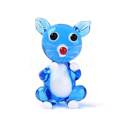 Handmade Lampwork Cat Figurine Display Decorations LAMP-N034-26C-1