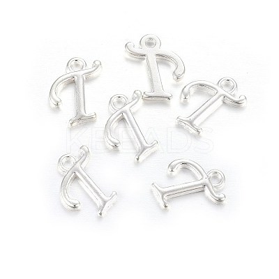 Silver Color Plated Alloy Letter Pendants PALLOY-J718-01S-T-1