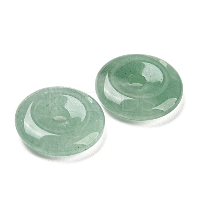 Natural Green Aventurine China Safety Buckle Pendants G-B052-03-1