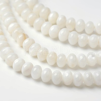 Dyed Natural Freshwater Shell Rondelle Bead Strands X-BSHE-O016-19D-1