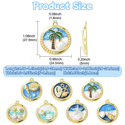 14Pcs 7 Styles Zinc Alloy Enamel Pendants FIND-CJ0004-63-1