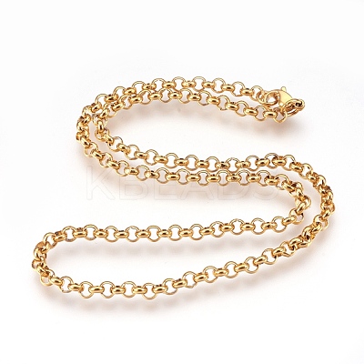 304 Stainless Steel Rolo Chain Necklaces NJEW-G313-13G-1