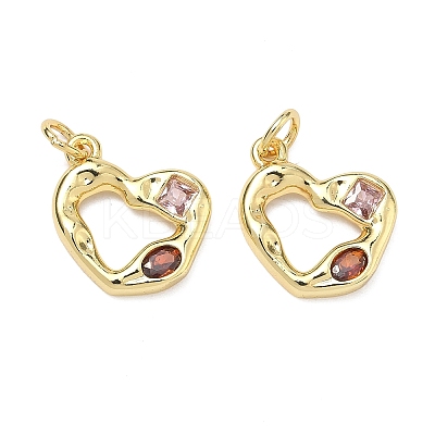 Brass Micro Pave Cubic Zirconia Pendants KK-P348-02A-G01-1