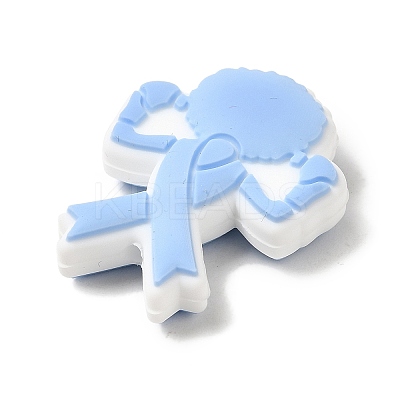 Awareness Ribbon Boxer Silicone Focal Beads SIL-M002-01B-1