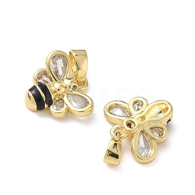 Brass Micro Pave Cubic Zirconia Pendants KK-P334-33G-01-1