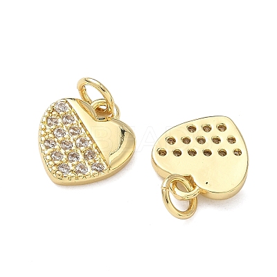 Brass Micro Pave Clear Cubic Zirconia Pendants KK-F930-09G-1