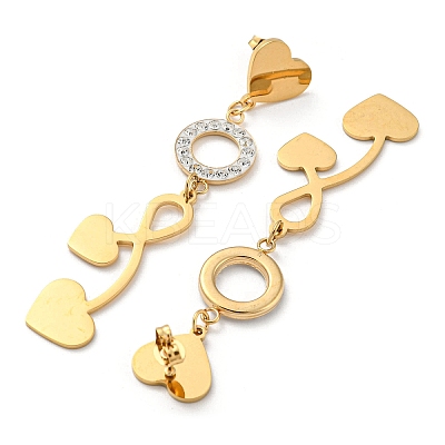 Ion Plating(IP) Golden 304 Stainless Steel Geometry Dangle Stud Earrings EJEW-D083-10D-G-1