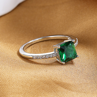 Brass Micro Pave Cubic Zirconia Finger Rings for Women FS-WG14AB5-03-1