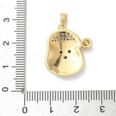 Christmas Brass Micro Pave Cubic Zirconia Pendants KK-K305-07D-01-1