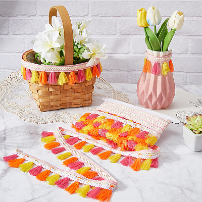 5.47 Yards Ethnic Style Polyester Fringe Lace Trims SRIB-CY0001-32A-1