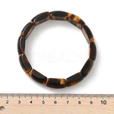 Natural Tiger Eye Bead Stretch Bracelets for Women Men BJEW-C097-02C-1