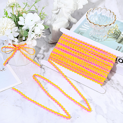 1 Roll Polyester with Paillette Wavy Fringe Trim Ribbon OCOR-GF0005-72A-1