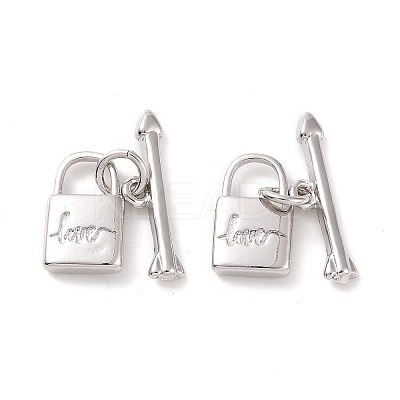 Rack Plating Brass Toggle Clasps ZIRC-C042-12P-1