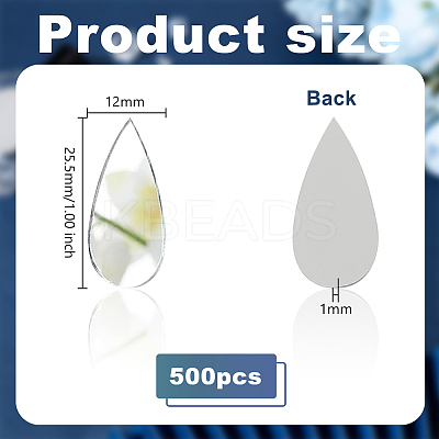 500Pcs Teardrop Glass Cabochons DIY-OC0011-79-1