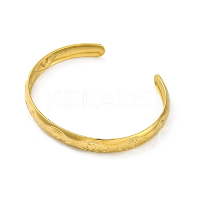 Ion Plating(IP) 304 Stainless Steel Cuff Bangles for Women BJEW-G729-03G-1