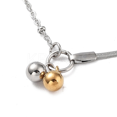 304 Stainless Steel with Plastic Bead Necklaces NJEW-Q335-01A-P-1