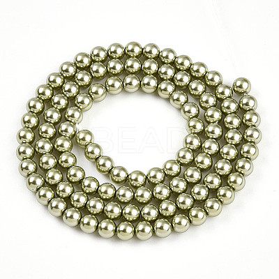 Baking Paint Pearlized Glass Pearl Bead Strands HY-N002-4mm-A07-1