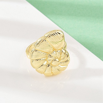 Ocean Theme Brass Cuff Rings RJEW-C135-01G-08-1