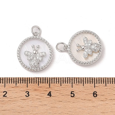 Brass Pendants Pave Shell KK-L208-73P-1