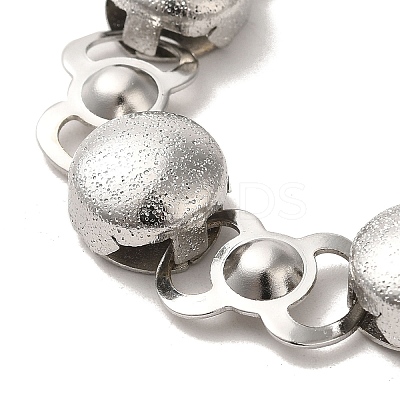 Non-Tarnish 304 Stainless Steel Flat Round Link Chain Bracelet BJEW-Q776-02A-02-1