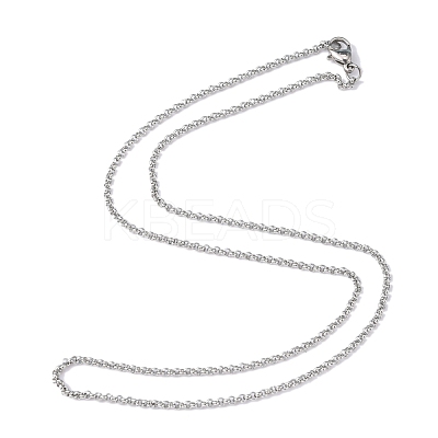 Tarnish Resistant Rolo Chain Necklace for Men NJEW-F027-14-2mm-1