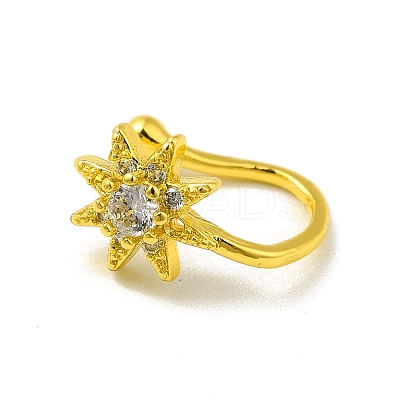 Clear Cubic Zirconia Star Clip on Nose Rings LS-AJEW-F059-14G-1