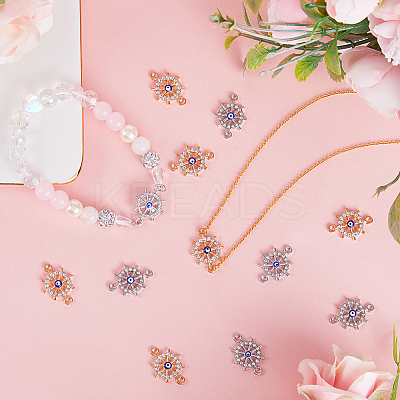 32Pcs 2 Colors Alloy Crystal Rhinestone Connector Charms FIND-SC0006-53-1