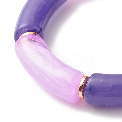 Acrylic Tube Beaded Stretch Bracelets BJEW-JB07762-03-1