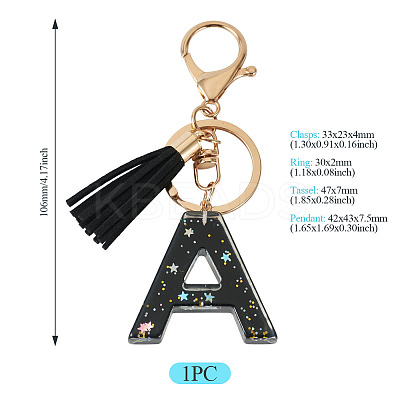 1Pc Resin Letter Keychains KEYC-TADJ0001-09A-1