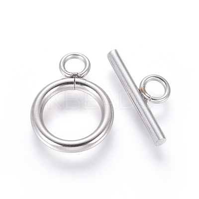 Non-Tarnish 304 Stainless Steel Toggle Clasps STAS-I120-61B-P-1
