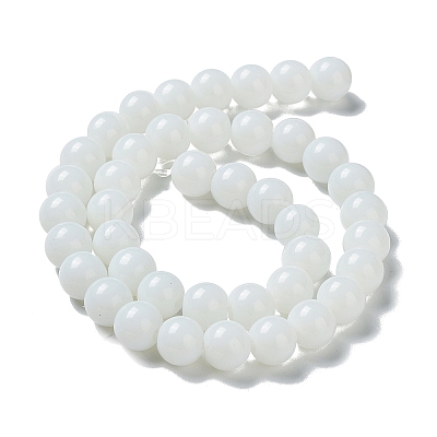 Opaque Solid Color Glass Round Beads Strands GLAA-F032-8mm-01-1
