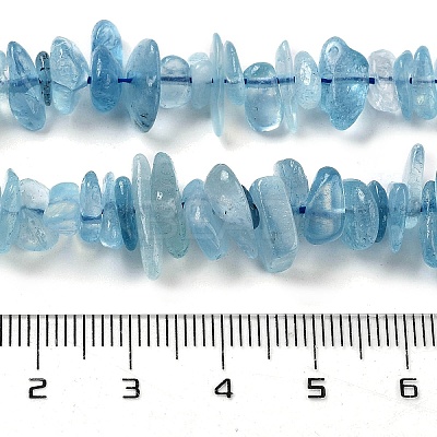 Natural Aquamarine Chip Beads Strands X-G-E271-96-1