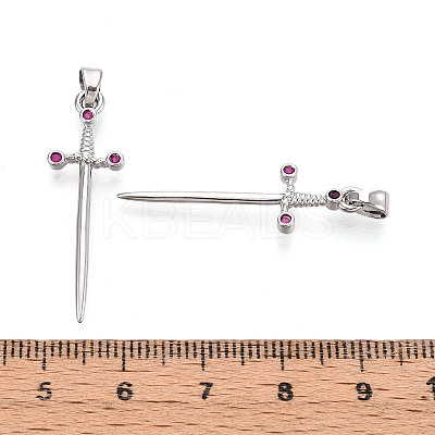 Brass Micro Pave Cubic Zirconia Pendants KK-N264-03P-1