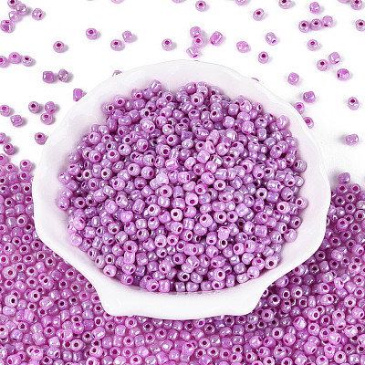 DIY Craft Beads 6/0 Ceylon Round Glass Seed Beads X-SEED-A011-4mm-150-1