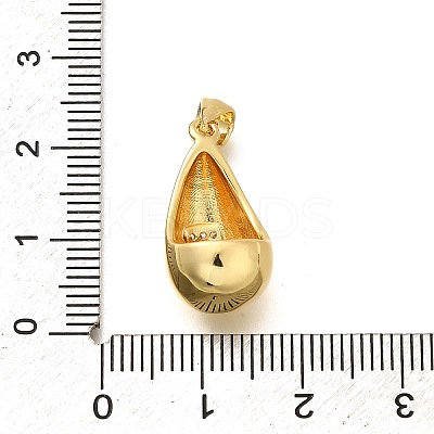 Rack Plating Brass Micro Pave Cubic Zirconia Pendants KK-L226-102G-F-1