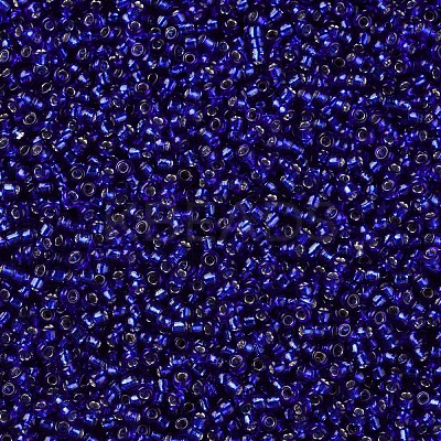 Midnight Blue 11/0 Grade A Round Transparent Glass Seed Beads X-SEED-Q007-F44-1