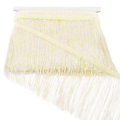 10 Yards Polyester Fringe Ribbon OCOR-WH0046-97-1