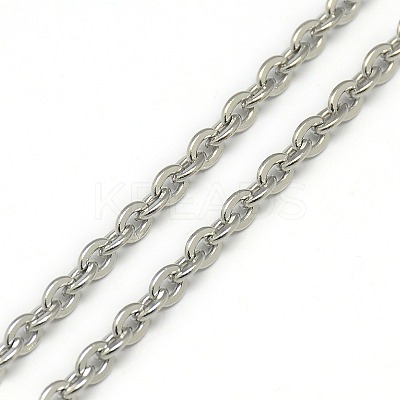 Tarnish Resistant Trendy Unisex 201 Stainless Steel Cable Chain Necklaces NJEW-L043-18P-1