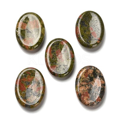 Oval Natural Unakite Worry Stone G-H073-06B-1
