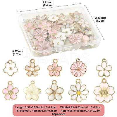40Pcs 10 Styles Alloy Enamel Pendants ENAM-FS0004-04A-1