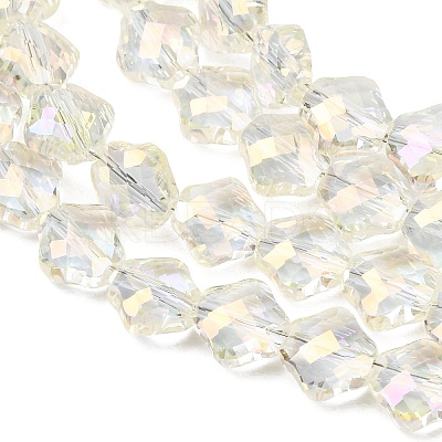 Electroplate Transparent Glass Beads Strands GL-CBA7A17-02A-05-1